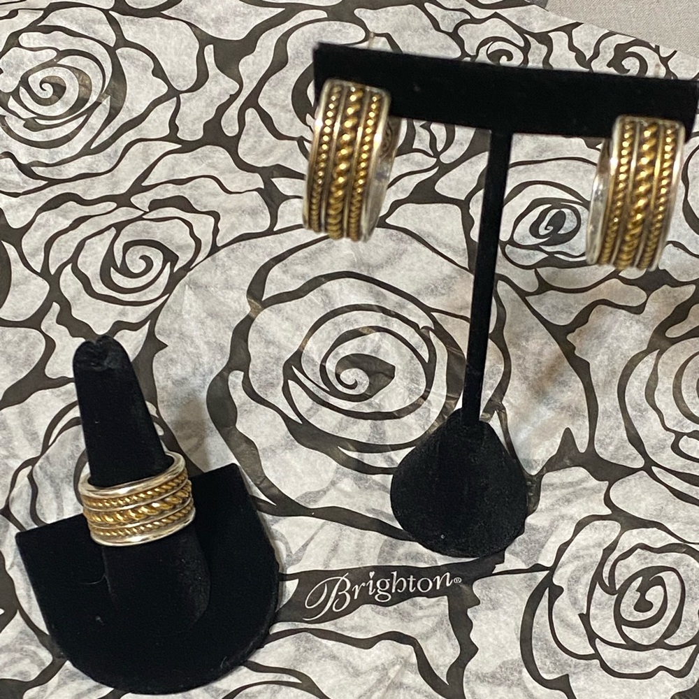Brighton Monete Ring sz 9 and Monete earrings set. been put away. Price is firm